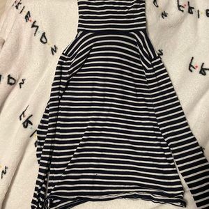 J.crew xxs blue and white striped long sleeve turtle neck
